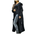 thumbnail image 1 of Aoochasliy Women Fall Winter Solid Color New Sweater Hooded Open Front Cardigan Cable Knit Sweaters Chunky Long Coats, 1 of 7