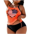 thumbnail image 1 of Aoochasliy Women's Solid Split Tankini Swimsuit Wireless Padded Loose Drawstring Two-Piece Bathing Suit for Beach Pool Seaside Vacation, 1 of 5
