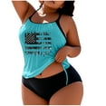 thumbnail image 1 of Aoochasliy Women's Solid Split Tankini Swimsuit Wireless Padded Loose Drawstring Two-Piece Bathing Suit for Beach Pool Seaside Vacation, 1 of 3