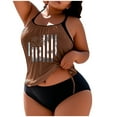 thumbnail image 1 of Aoochasliy Women's Solid Split Tankini Swimsuit Wireless Padded Loose Drawstring Two-Piece Bathing Suit for Beach Pool Seaside Vacation, 1 of 5