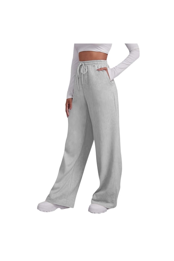 Women's Sweatpants Solid Color Loose Casual Sports Pants With Pockets All Seasons Comfy Activewear Daily Gym Home Leisure Wear