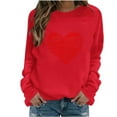 thumbnail image 1 of Aoochasliy Women's Valentine's Day Love Heart Graphic Tee, Crew Neck Loose Fit Long Sleeve Pullover, Gifts for Her Dating Home Party Casual Tops, 1 of 3