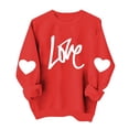 thumbnail image 1 of Aoochasliy Valentines Sweatshirts for Women Love Heart Graphic Tee Crew Neck Loose Fit Long Sleeve Pullover Casual Valentine's Day Tops Gifts for Her Dating Home Party, 1 of 5