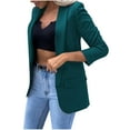 thumbnail image 1 of Aoochasliy Womens Blazer Jacket Clearance Solid Suit Turn Down Collar Cardigan Suit Coat, 1 of 9
