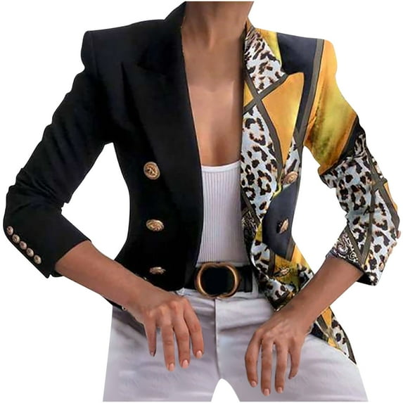 Aoochasliy Womens Blazer Jacket Clothes Buttons Long Sleeve Pockets Coat Suit Jacket Outwear