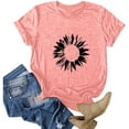 thumbnail image 1 of Aoochasliy Womens Blouses Short Sleeve Plus Size Sunflower Prints Round Neck Dressy T-shirt Shirts, 1 of 5