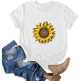 thumbnail image 1 of Aoochasliy Womens Blouses Short Sleeve Plus Size Sunflower Prints Round Neck Dressy T-shirt Shirts, 1 of 5