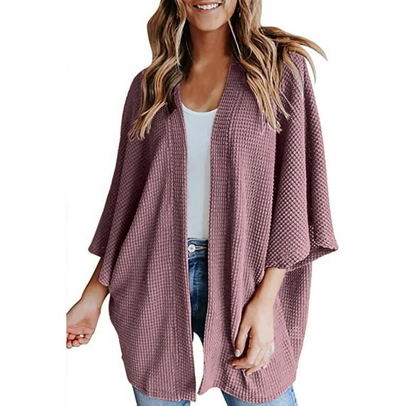 Aoochasliy Womens Cardigan Clothes Bat Sleeve Long Sleeve Cardigan Loose Coat