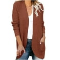 thumbnail image 1 of Aoochasliy Womens Cardigan Clothes Soild Long Sleeve Pocket Plush Long Knit Cardigan Sweater, 1 of 9
