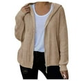 thumbnail image 1 of Aoochasliy Womens Cardigan Clothes Hooded Zipper Cardigan Thick Knit Sweater Jacket Big Coat, 1 of 8
