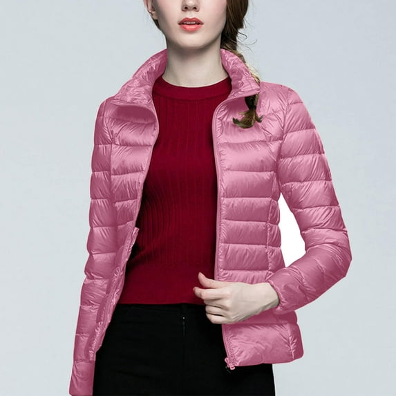 Aoochasliy Womens Jackets and Coats Clothes Outwear Solid O-Neck Keep Warm Long Sleeve Tops