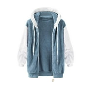 Aoochasliy Womens Jackets and Coats Clearance Plus Size Warm Faux Coat Jacket Winter Zipper Long Sleeve Outerwear