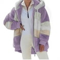thumbnail image 1 of Aoochasliy Womens Jackets and Coats Clothes Plus Size Winter Hooded Top Loose Long-sleeve Jacket Plush Coat with Zipper, 1 of 8