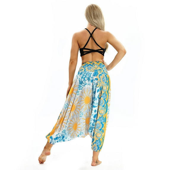 Aoochasliy Womens Pants Clothes Casual Summer Loose Yoga Trousers Baggy Boho Aladdin Jumpsuit Harem Pants