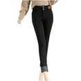 thumbnail image 1 of Aoochasliy Womens Pants Soild Winter High Waisted Thick Flannel Pants Slim Fit Stretch Keep Warm Jeggings, 1 of 9