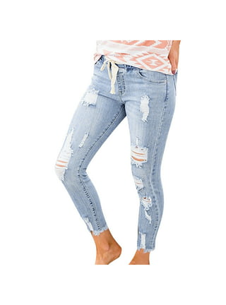 Ladies, High Waisted Jeans Trousers Ripped- For Sale in La in