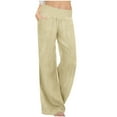 thumbnail image 1 of Aoochasliy Womens Pants Clothess Casual High Waist Elasticity Denim Wide Leg Palazzo Pants Jeans Trousers, 1 of 4