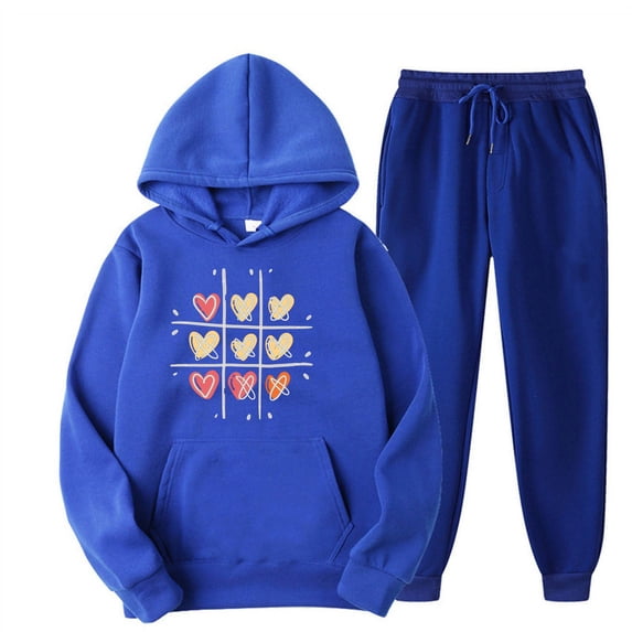 Aoochasliy Womens Pants Plus Size 2PCS Long Sleeve Pullover Hoodies Sweatshirt and Sweatpants Fall Winter Suit