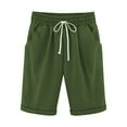 thumbnail image 1 of Aoochasliy Womens Pants Plus Size Summer Clothes Sweatpants Solid Five Points Large Size Cotton Linen Pants Casual Pants, 1 of 2