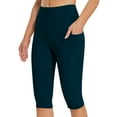 thumbnail image 1 of Aoochasliy Womens Pants Plus Size Clothess Knee Length Leggings High Waisted Yoga Workout Capris Pockets, 1 of 7