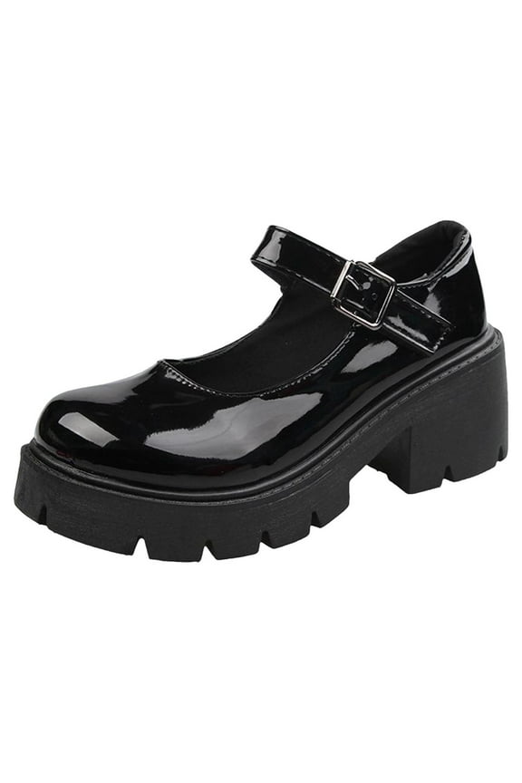 Womens Shoes Boots British Shoes Mary Janes Vintage Girls Students High Heel Cosplay Shoes Basic Clothes