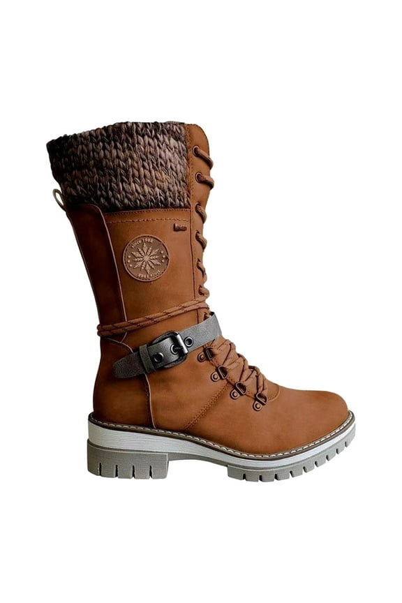 Womens Shoes High Heel Boots Fashion Western Style Cowboy Riding Boots Casual Warm Low Heels Knee Middle Tube Boots Shoes Basic Clothes