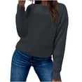 thumbnail image 1 of Aoochasliy Womens Sweaters Clothes Pullover Cardigan Round Neck Long Sleeve Solid Color Blouse, 1 of 8