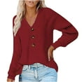 thumbnail image 1 of Aoochasliy Womens Sweaters Clearance Pullover Cardigan Soild Long Sleeve Pocket Knit V-neck Coat, 1 of 9