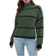 thumbnail image 1 of Aoochasliy Womens Sweaters Clearance Pullover Cardigan Solid Color Long Sleeve Turtleneck Ruched Blouse Tops, 1 of 6