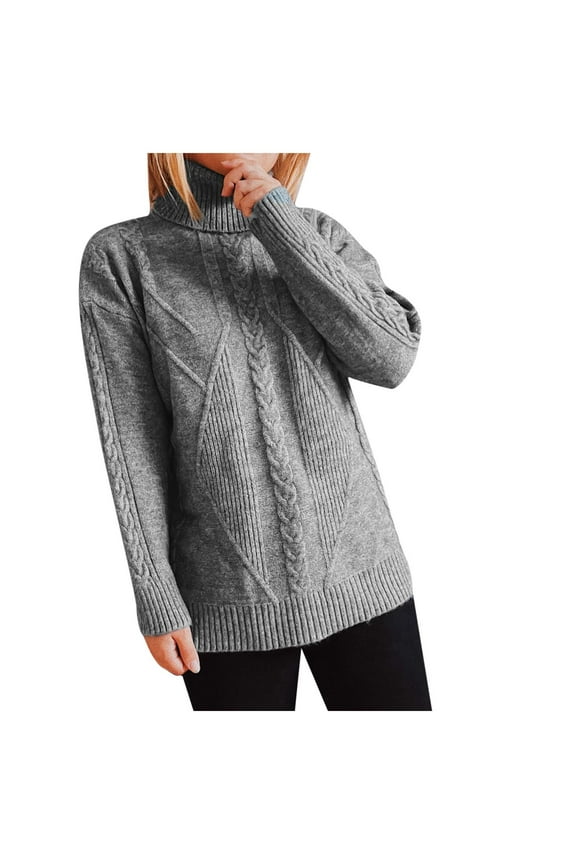 Womens Sweaters Clearance Pullover Cardigan Turtlenck Long Sleeve Autumn Pullver Tops