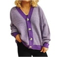 thumbnail image 1 of Aoochasliy Womens Sweaters Clearance Pullover Cardigan V-Neck Long Sleeve Autumn Cardigan Blouse Button Pullver Tops, 1 of 5