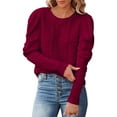 thumbnail image 1 of Aoochasliy Womens Sweaters Clothes Pullover Raglan Cardigan Round Neck Blouse Knitting Long Sleeve Solid Tops, 1 of 9