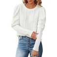 thumbnail image 1 of Aoochasliy Womens Sweaters Clothes Pullover Raglan Cardigan Round Neck Blouse Knitting Long Sleeve Solid Tops, 1 of 9