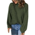 thumbnail image 1 of Aoochasliy Womens Sweaters Clearance Pullover Raglan Cardigan Turtleneck Blouse Knitting Long Sleeve Solid Tops, 1 of 8