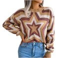 thumbnail image 1 of Aoochasliy Womens Sweaters Clearance Pullover Solid Long Sleeve Round-Neck Blouse T-Shirt Tops, 1 of 7