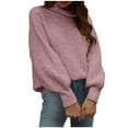 thumbnail image 1 of Aoochasliy Womens Sweaters Clearance Pullover Solid Long Sleeve Turtleneck-Neck Cardigan Tops, 1 of 6