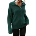 thumbnail image 1 of Aoochasliy Womens Sweaters Clearance Pullover Stand-up Collar Long Sleeve Zipper Solid Color Knit Tops, 1 of 5