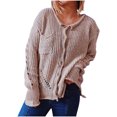 thumbnail image 1 of Aoochasliy Womens Sweaters Clothes Pullover Cardigan Round Neck Long Sleeve Autumn Blouse Pullver Tops, 1 of 5