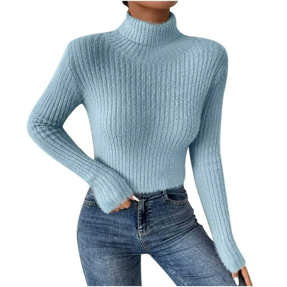 Aoochasliy Womens Sweaters Clothes Pullover Cardigan Soild Long Sleeve Round-Neck