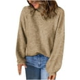 thumbnail image 1 of Aoochasliy Womens Sweaters Clothes Pullover Raglan Cardigan Turtleneck Blouse Knitting Long Sleeve Solid Tops, 1 of 8