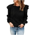 thumbnail image 1 of Aoochasliy Womens Sweaters Clothes Pullover Solid Color Bottomed Top Long Sleeve Round Neck Top Round Neck, 1 of 6