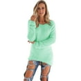 thumbnail image 1 of Aoochasliy Womens Sweaters Pullover Casual O-neck Solid Jumper Blouse Tops, 1 of 6
