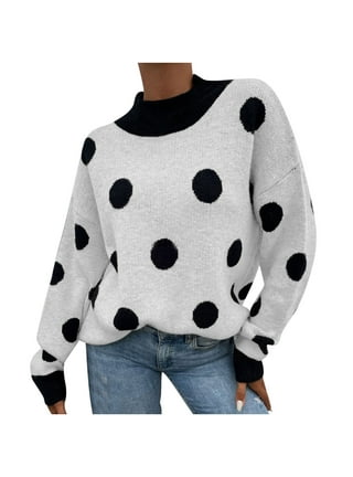 Polka dot pullover sweater sale