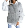 thumbnail image 1 of Aoochasliy Womens Sweaters Pullover Clearance Trendy Casual O-Neck Hollow Knitted Sweater Vest Vest, 1 of 3