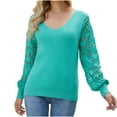 thumbnail image 1 of Aoochasliy Womens Sweaters Pullover Clearance Trendy Knit Pullover Loose Pure Sweater V-Neck Tops Blouse, 1 of 9