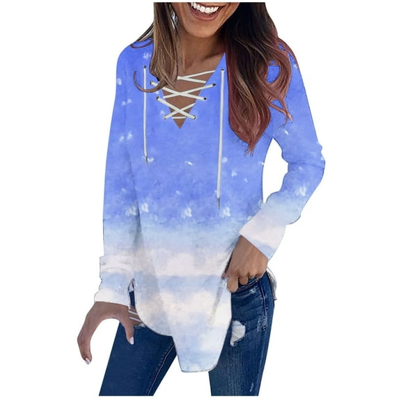 Aoochasliy Womens Sweaters Pullover Winter Pullover V Neck Strap T-Shirt Tops Autumn Blouse