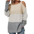 thumbnail image 1 of Aoochasliy Womens Sweaters Pullover Clothes Trendy Color Matching Pullover Squard-Neck Sweater, 1 of 6