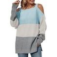 thumbnail image 1 of Aoochasliy Womens Sweaters Pullover Clothes Trendy Color Matching Pullover Squard-Neck Sweater, 1 of 6