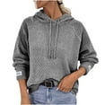 thumbnail image 1 of Aoochasliy Womens Sweaters Pullover Clothes Trendy Solid Color Hooded Pullover Casual Tops Women, 1 of 8