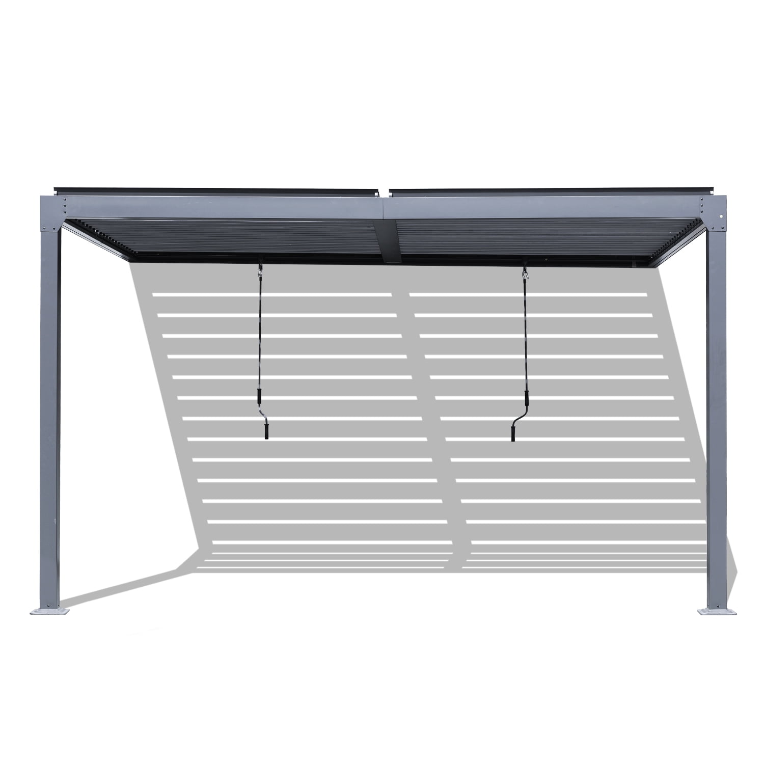 Aoodor 10 Ft. W x 13 Ft. D Outdoor Patio Top Louvered Pergola Adjustable Louvered Sloping Roof Wall-Mounted Pergola